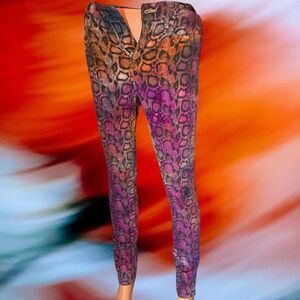 Tie Dyed Snakeskin Print Denim Jeans - Size 2/26